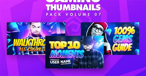 Gaming Youtube Thumbnails Pack 07 Graphic Templates Envato Elements