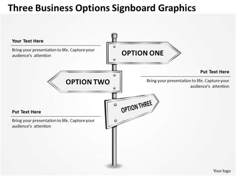 0314 Business Ppt Diagram Three Business Options Signboard Graphics