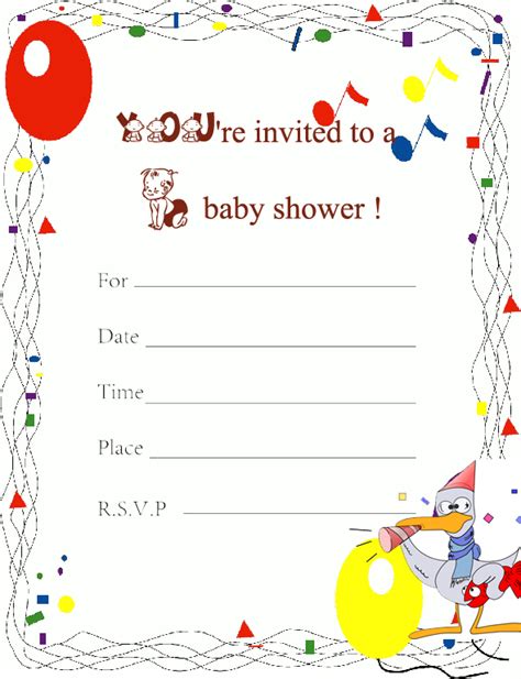 New baby shower invitation card stock vector illustration of. Free baby shower cards, free printable baby shower ...