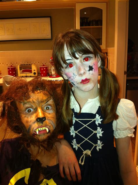 The Broken China Doll And Were Wolf Carnival Face Paint