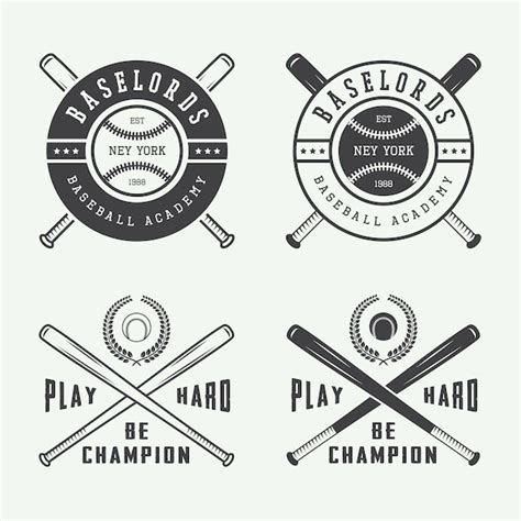 Premium Vector Baseball Logos Set