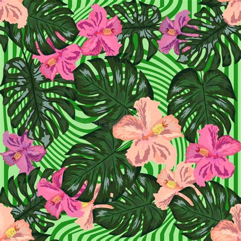 Floral Exotic Tropical Seamless Pattern Tropic Hawaiian Wallpaper Botanical Print Modern