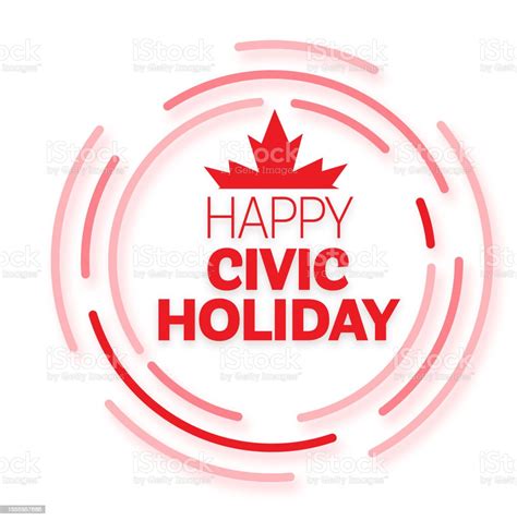 Happy Civic Holiday Canada Greeting Round Label Design Template Stock