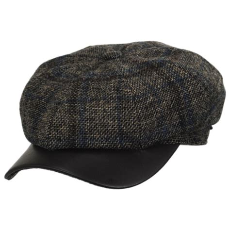 Wigens Caps Vintage Shetland Wool Check Newsboy Cap Newsboy Caps
