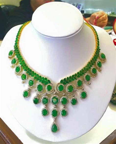 Myanmars Emerald Diamond Earrings Studs Jewelry Necklace