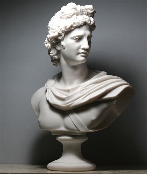 apollo greek roman god bust head cast marble statue sculpture handmade 12 6in ebg