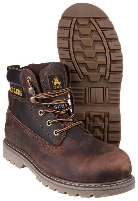 Amblers Fs164 Brown Leather Safety Work Boots The Safety Shack