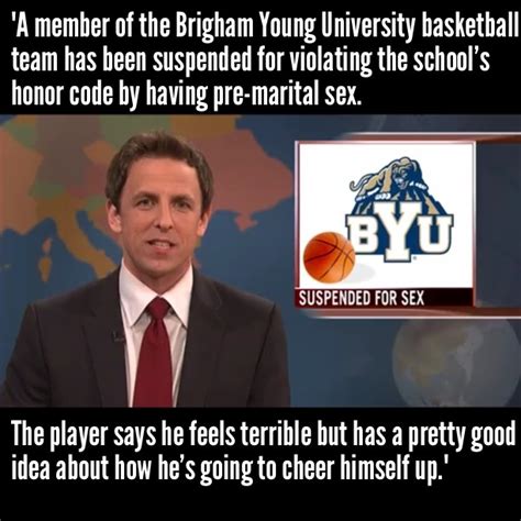 Snl Weekend Update Byu Basketball Player Suspended I Have To Admit This Is Funny Weekend