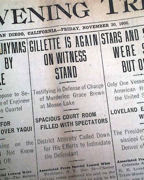 1906 Chester Gillettes Murder Trial