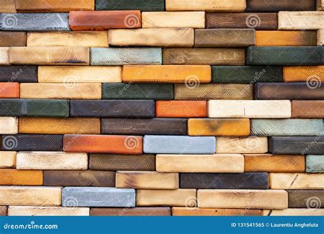 Detailed Coloured Wooden Brick Wall 2 Stock Image Image Of Color