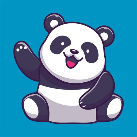 Cute Panda Waving Hand Cartoon Panda T Shirt Teepublic
