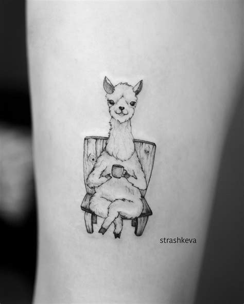 Alpaca Geometric Animal Tattoo Llama Tattoo Alpaca