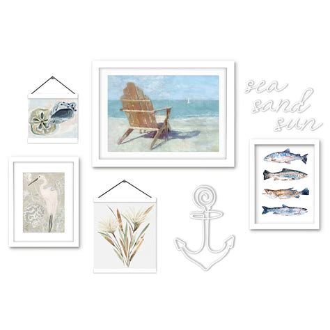 Framed Multimedia Gallery Wall Art Set Shore Of Tranquility Wall