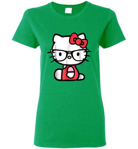 hello kitty nerd glasses women s t shirt inktee store