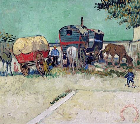 Vincent Van Gogh The Caravans Gypsy Encampment Near Arles Painting