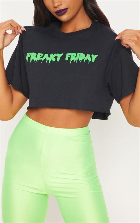Black Freaky Friday Oversized T Shirt Tops Prettylittlething
