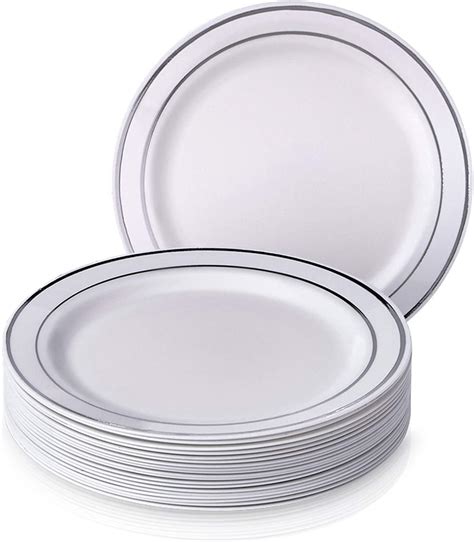 Disposable Party Plates Pack Of 20 Hard Plastic