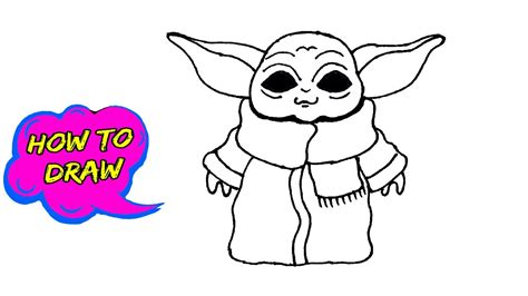 How To Draw Baby Yoda Easy Step By Step Youtube