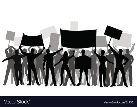 Protest Group Royalty Free Vector Image Vectorstock