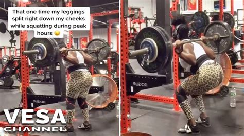 Gym Fail Women S Leggings Split While Performing A Set Of Heavy Squats Youtube