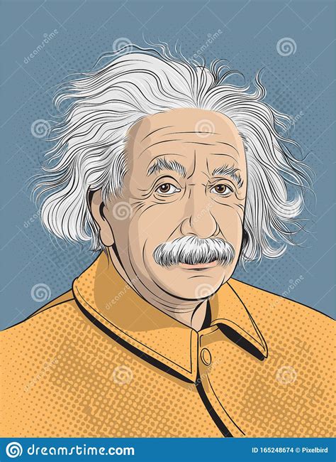Albert Einstein Cartoon Portrait Vector Stock Vector Illustration Of