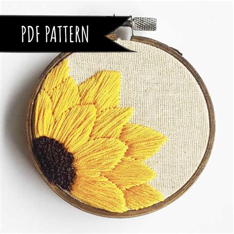 Sunflower Embroidery Pattern