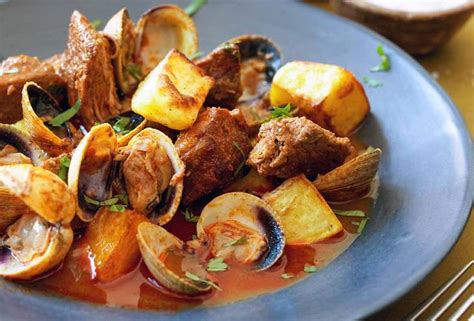 Portuguese Pork And Clams ~ Porco Alentejana Recipe Pork And Potato Recipe Pork Entrees