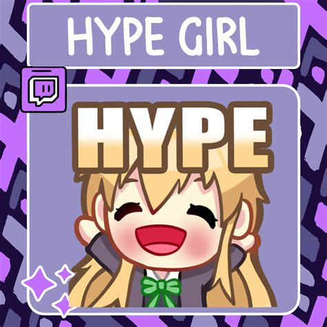 Hype Anime Girl Emote Twitch Emote Youtube Emote Discord Etsy