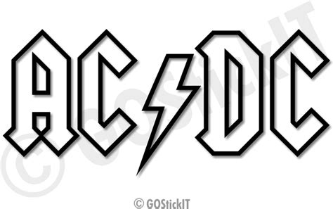 Download Hd Ac Dc Coloring Pages Ac Dc Logo White Transparent Png
