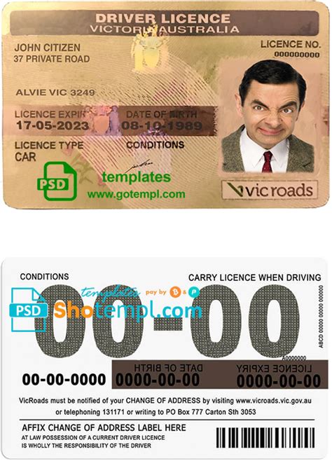 Australia Victoria State Driving License Template In Psd Format Fully