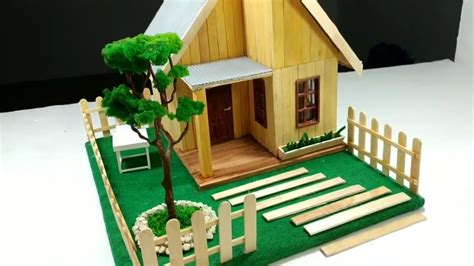 Diy Miniatur Rumah Sederhana Dari Stick Es Krim Youtube