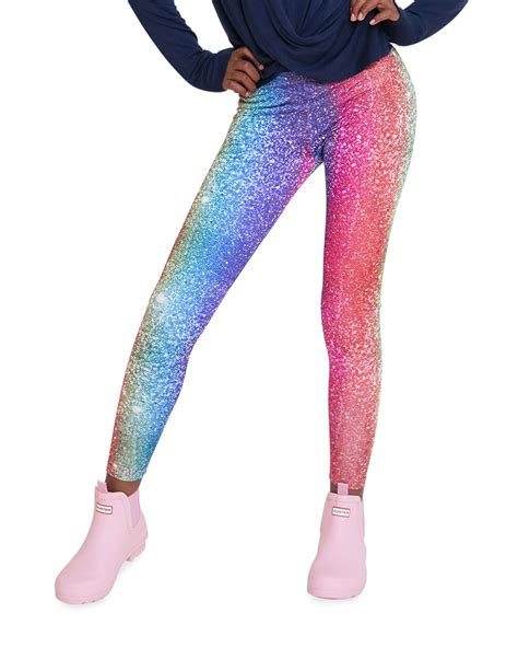 Terez Girls Rainbow Glitter Leggings Size 4 6x Neiman Marcus