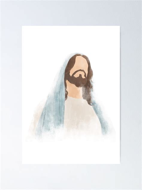 Watercolor Portrait Of Jesus Christ Lds Art Jesus Painting Poster