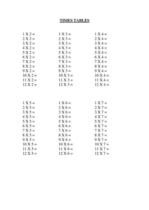 Time Tables Worksheets For Kids Activity Shelter