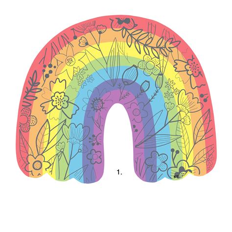 Floral Rainbow New Laminated Vinyl Sticker 14 Different Etsy