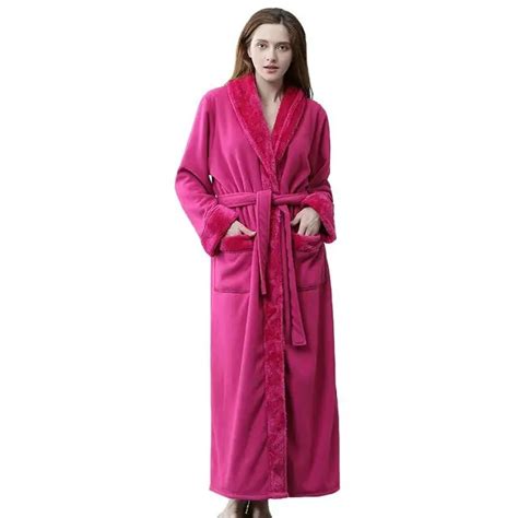Cearpion Winter Warm Thick Robe Ankle Length Female Long Robes Women Soft Kimono Bathrobe Gown