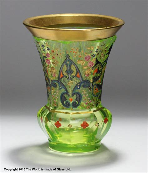 North Bohemian Gilded And Enameled Beaker 19th Century Glass
