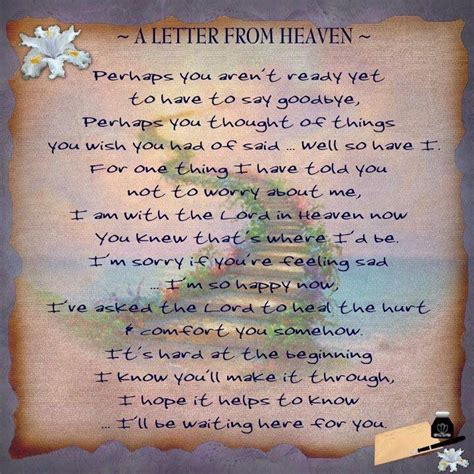 A Letter From Heaven Quotes Pinterest
