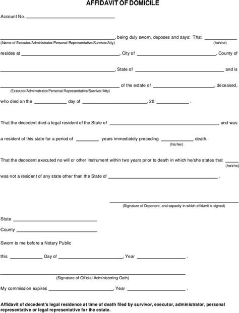Free Affidavit Of Domicile Forms How To Fill It Out Word Pdf