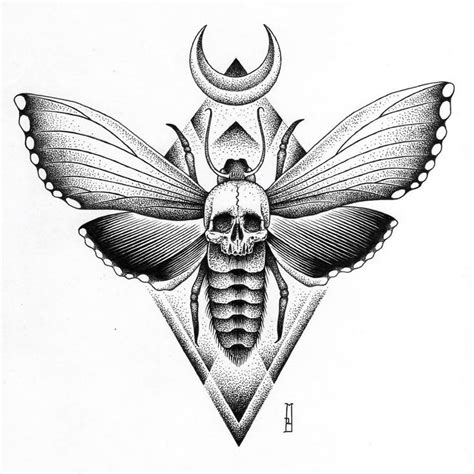 Dotwork Moth Tattoo Design Madie Connolly