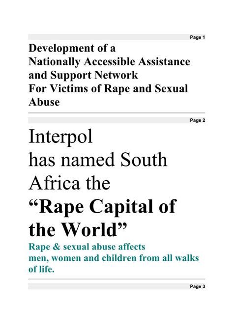 Interpol Has Named South Africa The Rape Capital Of The World Rape