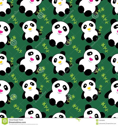 Cute Pandas Seamless Pattern Stock Vector Illustration Of Texture
