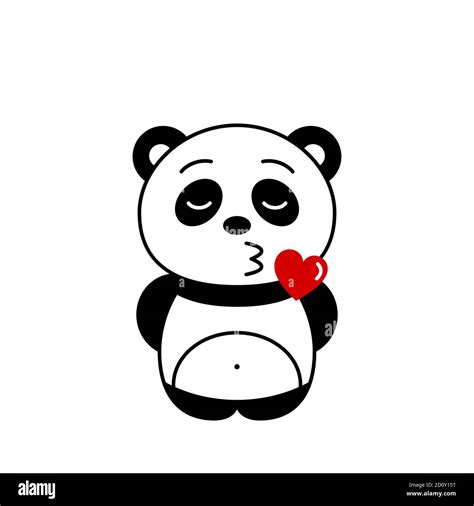 cute panda blows air kiss funny kawaii panda in love panda bear emoji sending love romantic