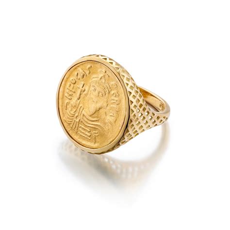 22k Gold Signet Coin Ring Ray Griffiths Fine Jewelry