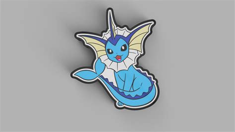 Vaporeon Aquana Pokemon Lightbox Led Lamp By Nico Makerworld