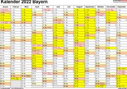 Hier finden sie kostenlose kalender 2021 für bayern mit gesetzlichen feiertagen und kalenderwochen. Kalender 2022 Bayern: Ferien, Feiertage, PDF-Vorlagen