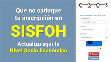 Actualiza aquí tu clasificación socio económica para que no caduque tu inscripción en el SISFOH