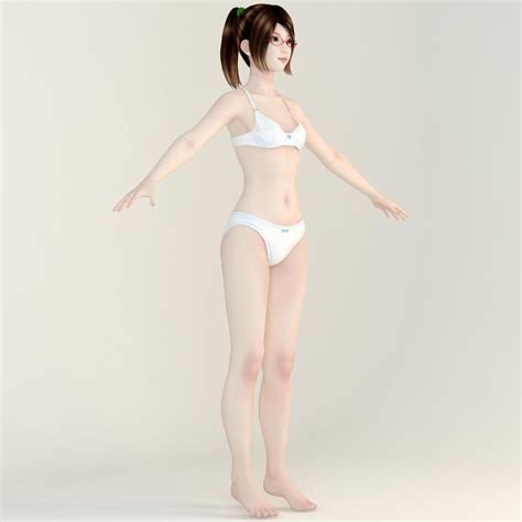 T Pose Nonrigged Model Of Natsumi In Ao Dai 3d Model Cgtrader