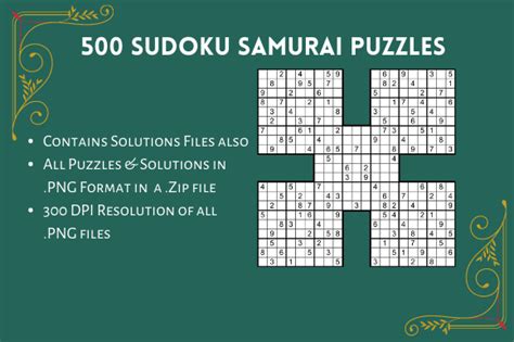 500 Sudoku Samurai Puzzles Bundle Graphic By Thesudokulover · Creative
