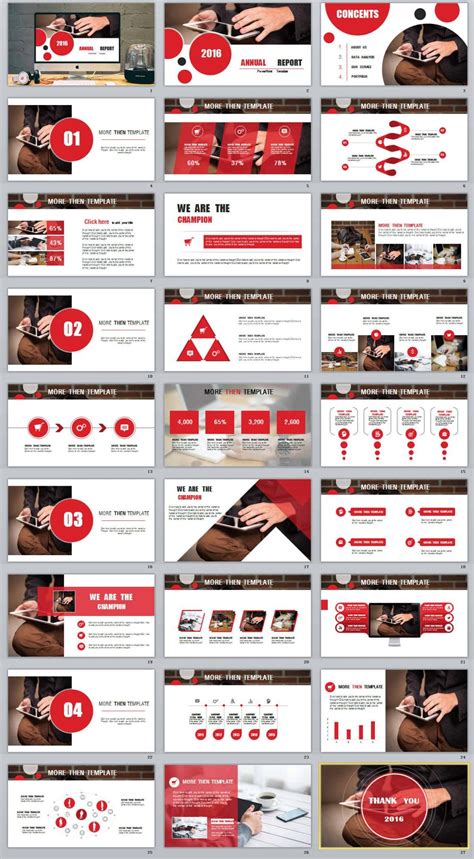 Redcolor Annual Report Powerpoint Templates The Highest Quality